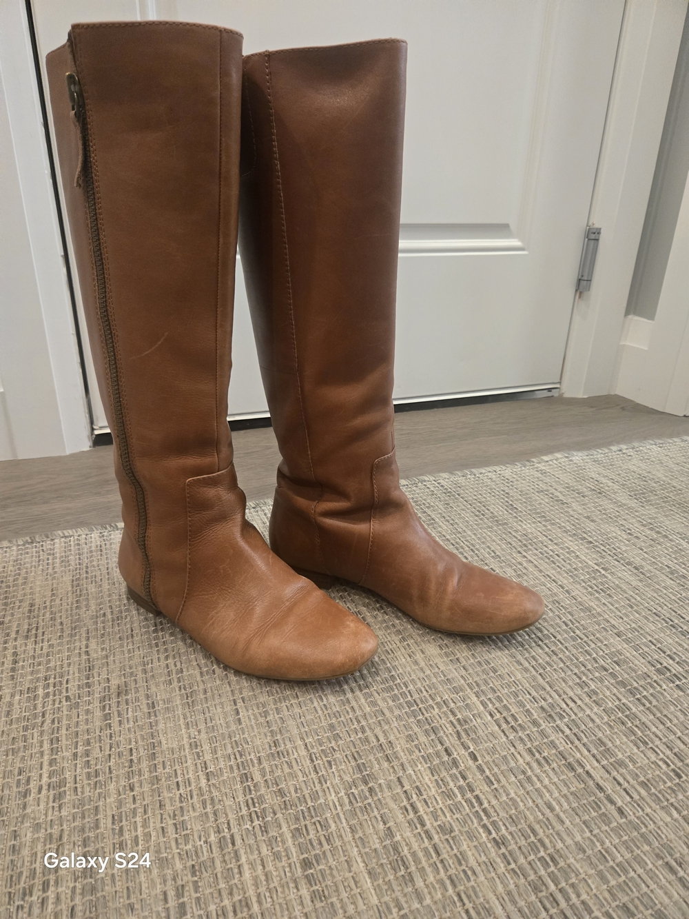 Nine West Tall Tan Leather Over-the-Knee Boots